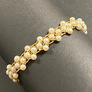Vintage Napier Gold & Pearl Bracelet Pat 4.774.743